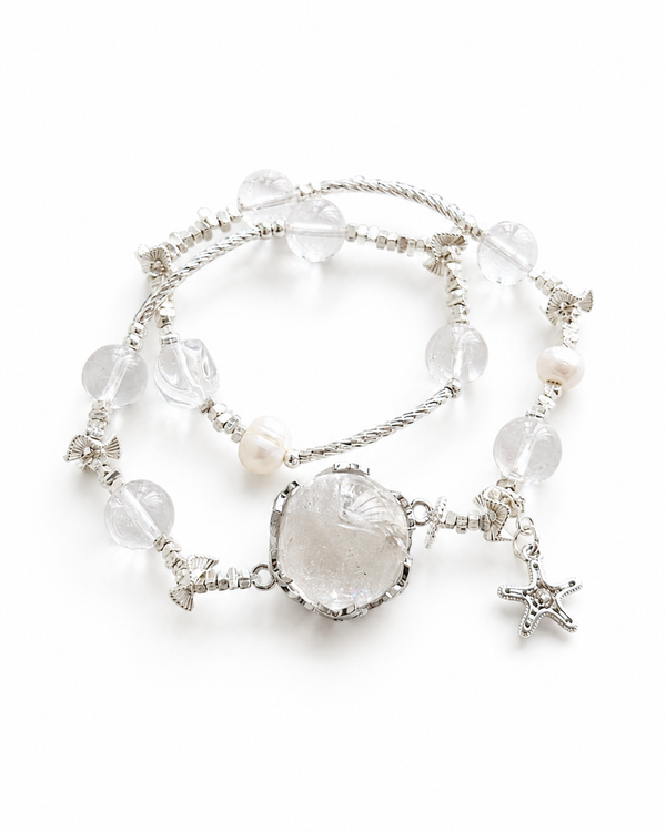 Snow Quartz Bracelet on white background
