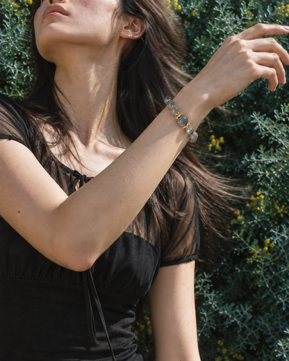 Smoke Moon Bracelet worn on wrist