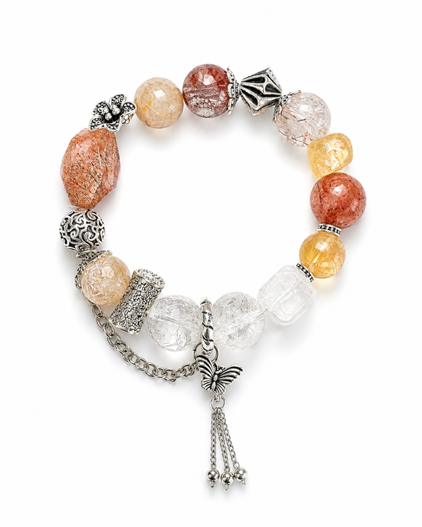 Golden Hour Tassel Bracelet on white background