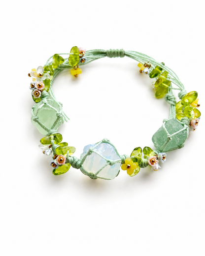 Meadow Fluorite Bracelet on white background