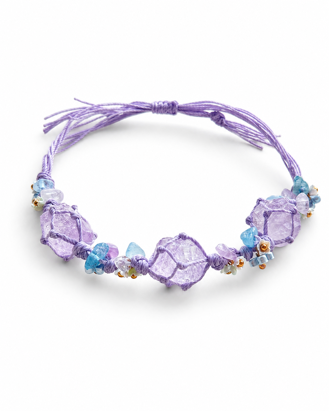 Violet Weave Bracelet on white background