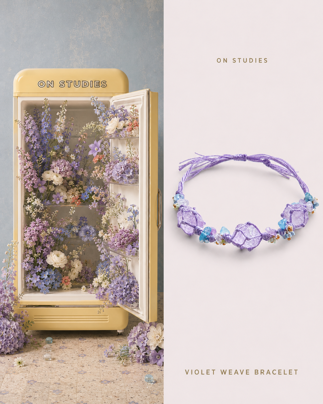 Violet Weave Bracelet color study with amethyst and sparkling accents